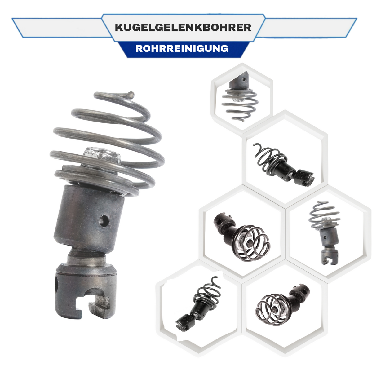 Kugelgelenkbohrer für 16 mm Standardspiralen, Spiralaufsatz