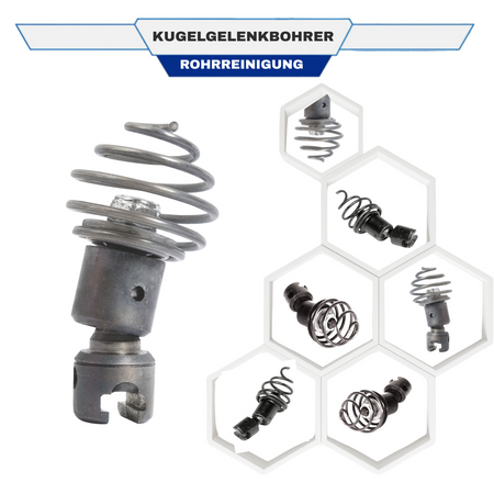 Kugelgelenkbohrer für 16 mm Standardspiralen, Spiralaufsatz