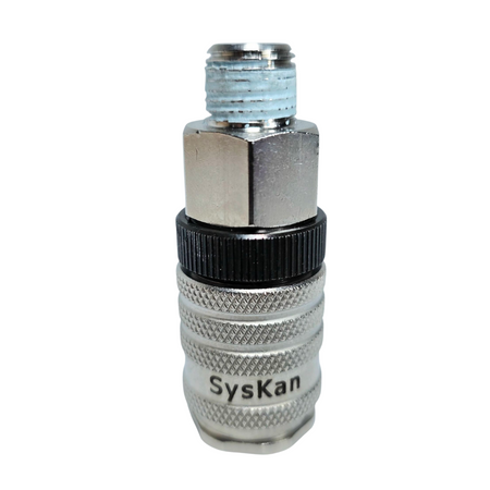Compressed-air coupling NW 7,8 mm, 1/4" male thread with retaining ring, Syskan engraving