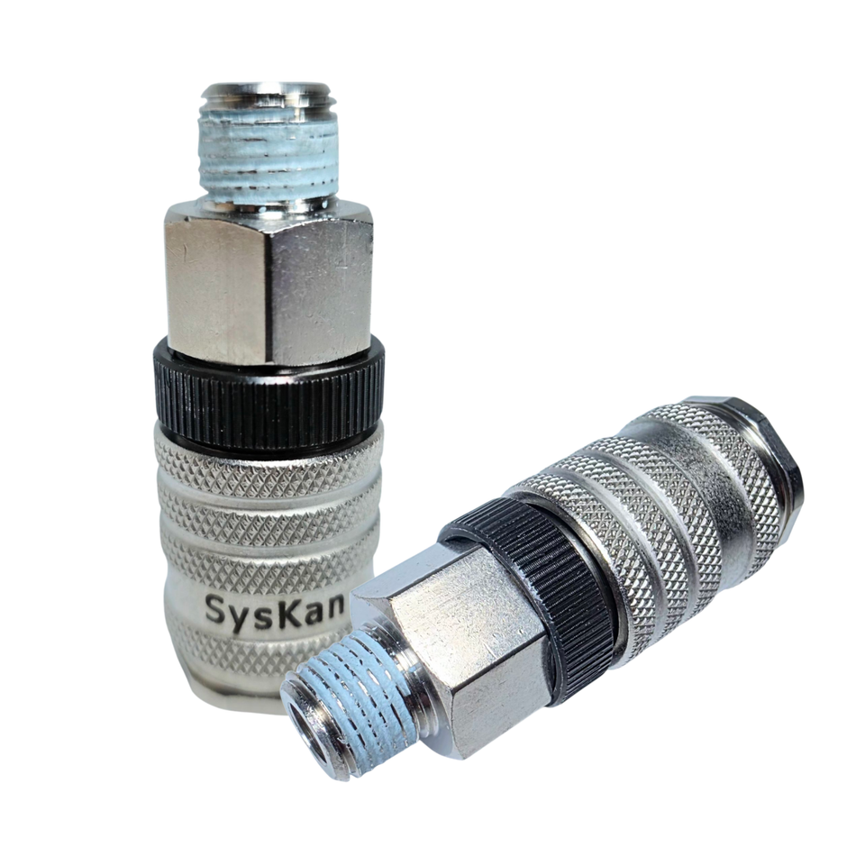 Druckluft-Kupplung NW 7,8 mm, 1/4" AG mit Sicherungsring, Syskan-Gravur