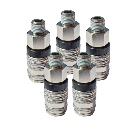Compressed-air coupling NW 7,8 mm, 1/4" male thread with retaining ring, Syskan engraving