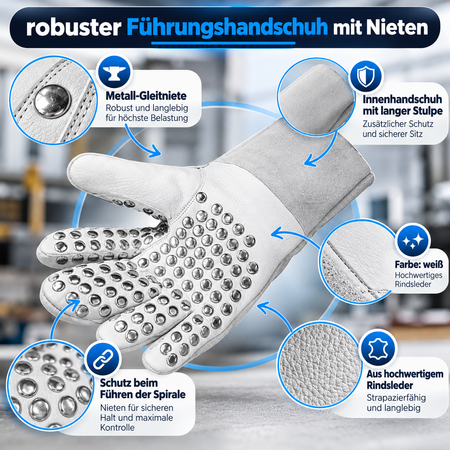 Guide gloves with rivet coating (pair), work gloves