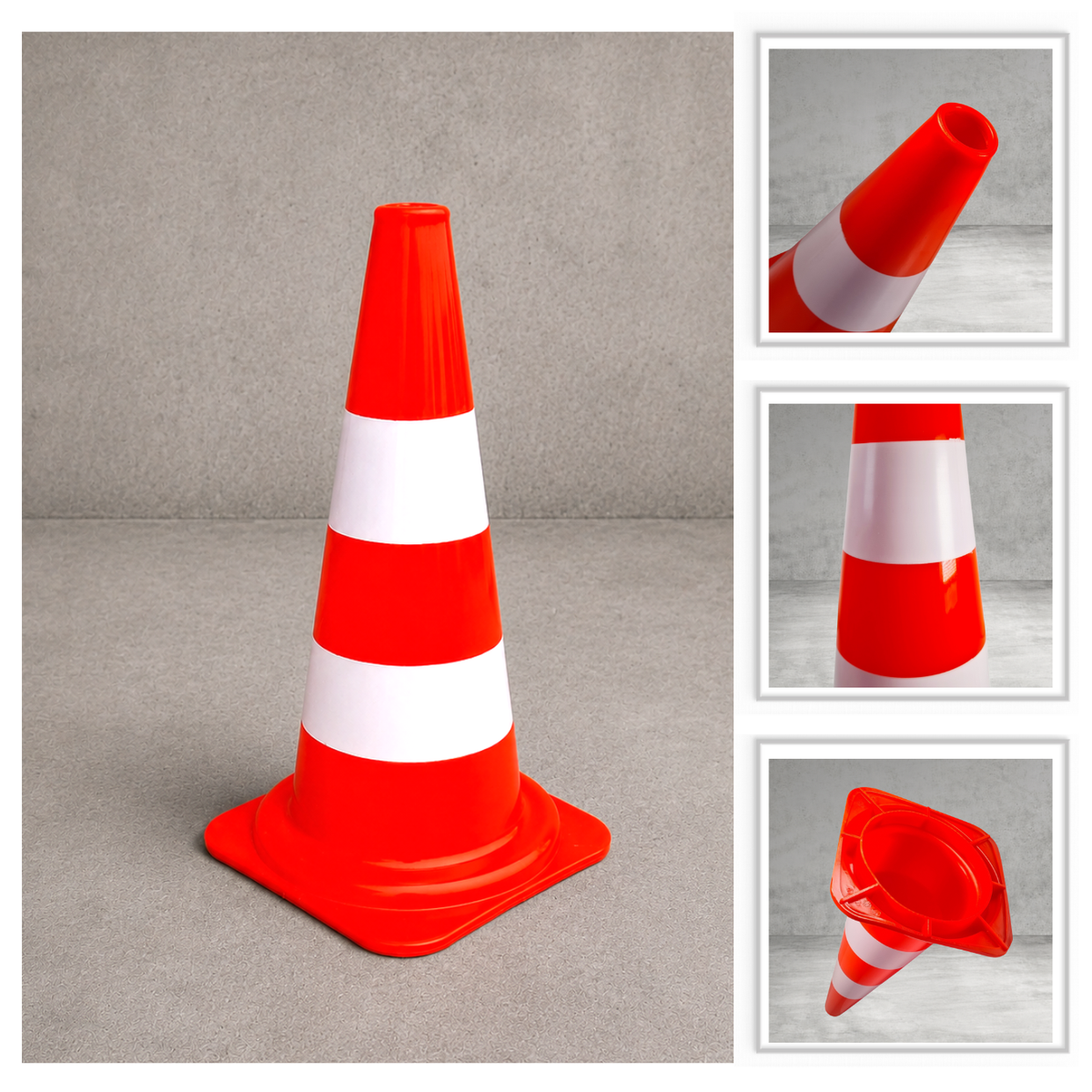 Leitkegel, rot/weiß, 320 mm, PVC / leicht