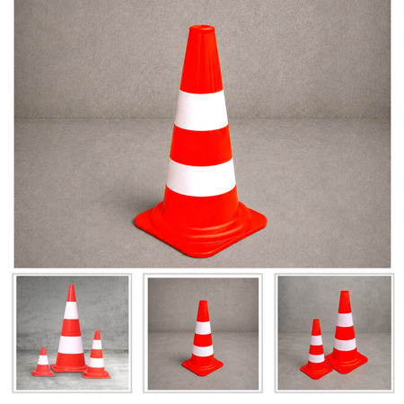 Leitkegel, rot/weiß, 320 mm, PVC / leicht