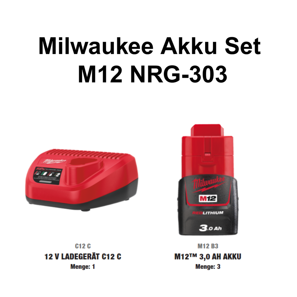 Milwaukee M12 NRG-303 Akku-Set (3.0 Ah 12 V)