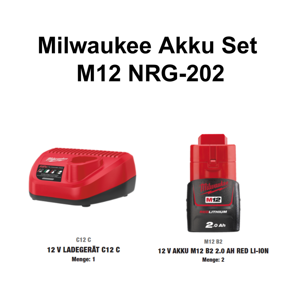 Milwaukee M12 NRG-202 Akku-Set (2.0 Ah 12 V)
