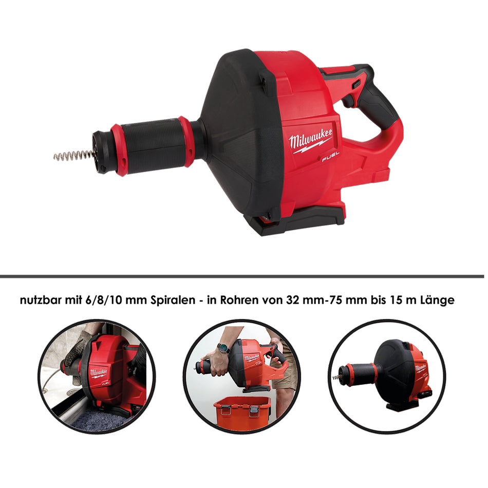 Milwaukee M12 Akku-Rohrreiniger mit 6-mm Spirale BDC6-0C
