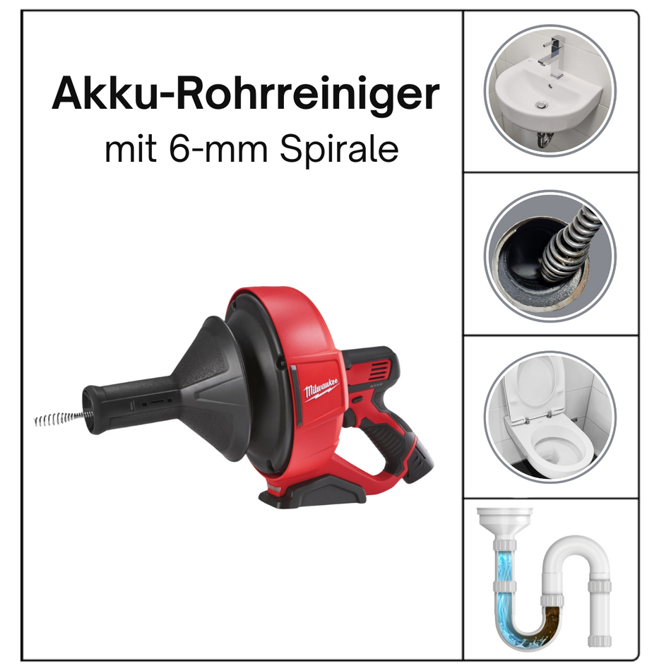 Milwaukee M12 Akku-Rohrreiniger mit 8-mm Spirale BDC8-202C