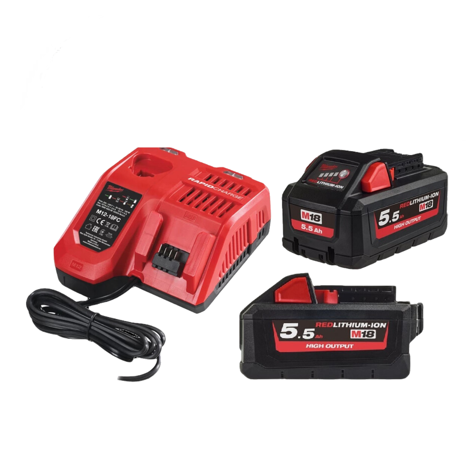 Milwaukee M18 Akku-Set High Output (5.5 Ah 18 V, 3.0 Ah 12 V) HNRG-552