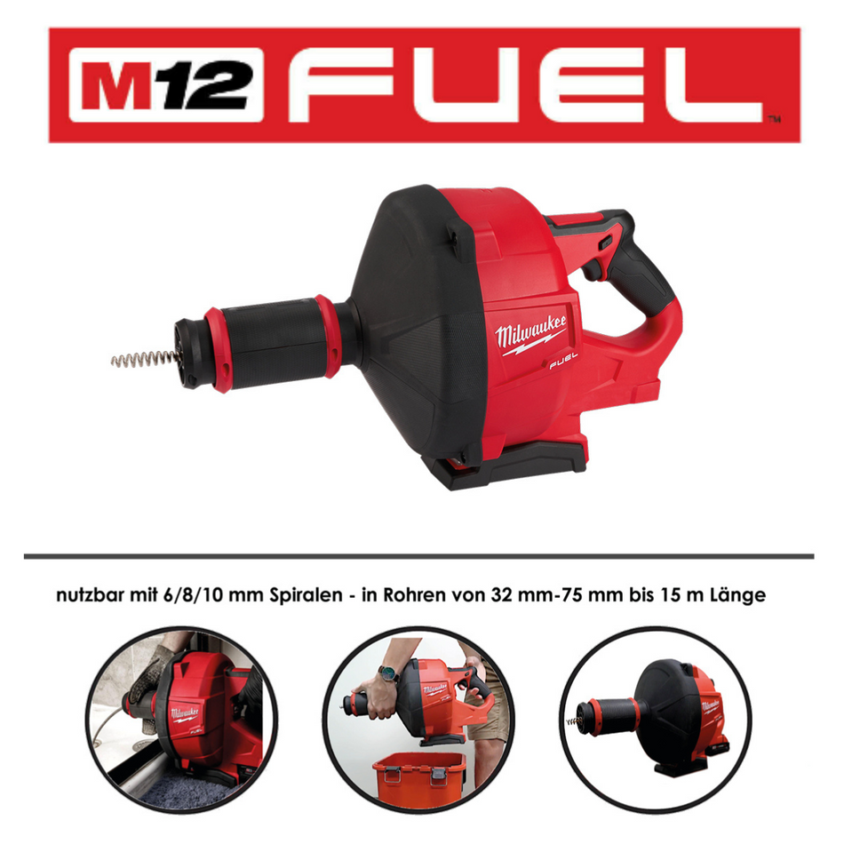 Sturatubi a batteria Milwaukee M18 Fuel con spirale da 8 mm FDCPF8-0C