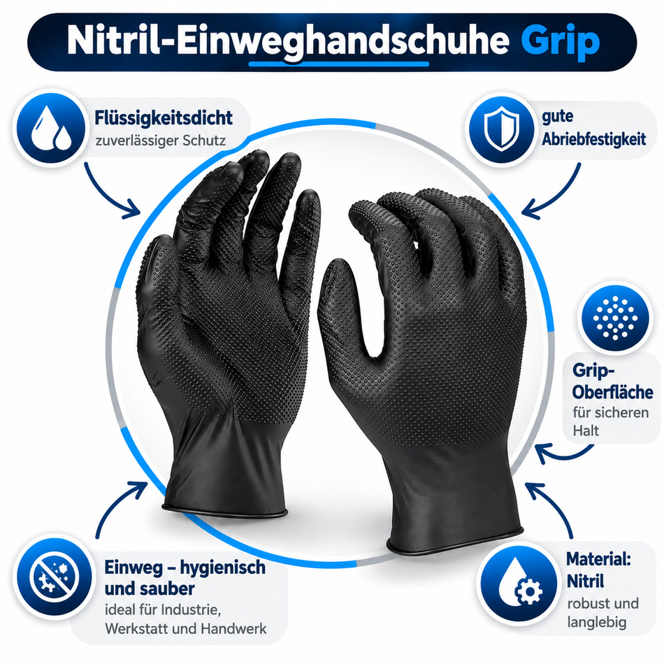 Milwaukee Grip disposable nitrile gloves 10/XL (1 P = 50 pcs.)