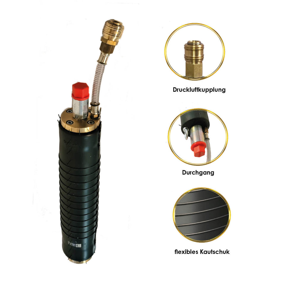 Rohr-Prüfblase Plugsy DN 70-150 (2,5 bar), Durchgang 1/2"