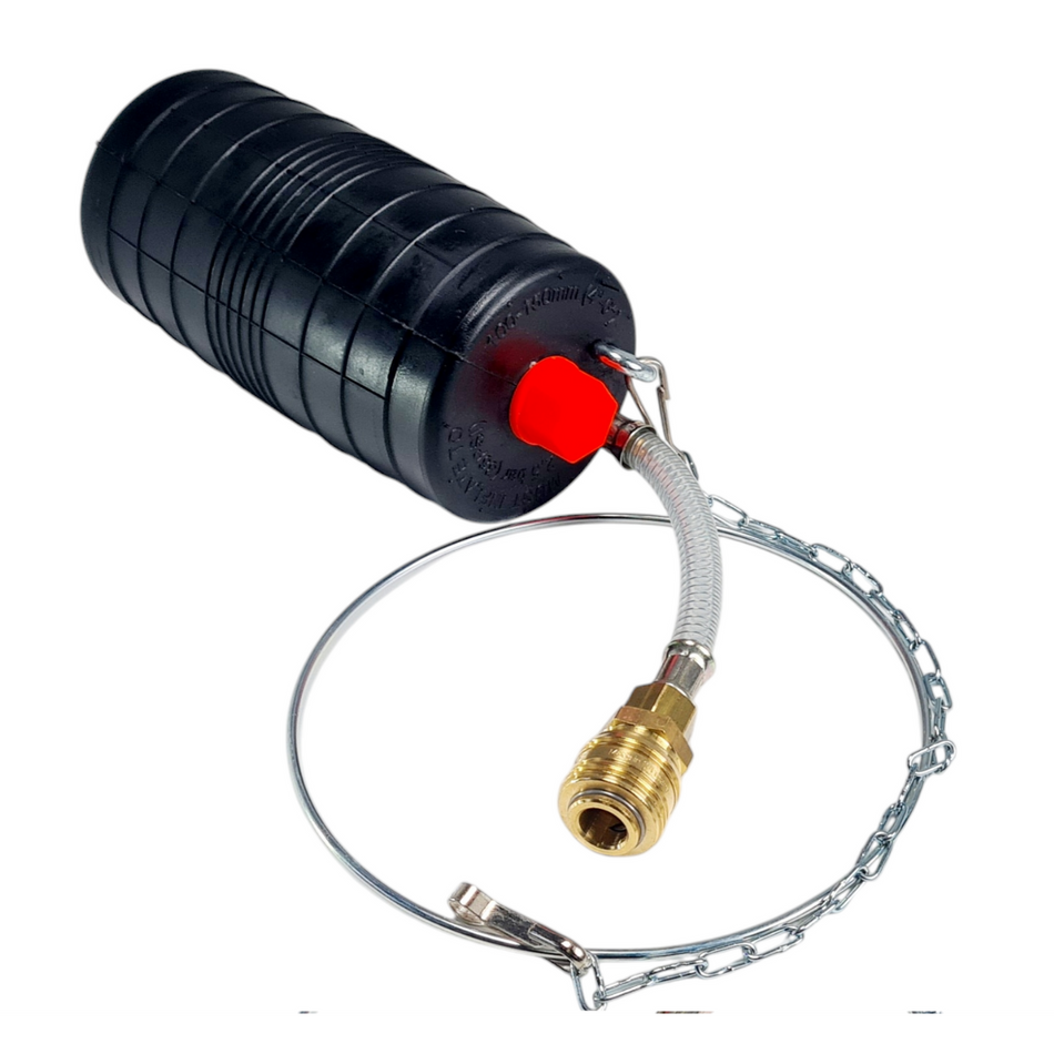 Rohr-Prüfblase Plugsy S4-6 Ø 100-150 mm, mit Schlauchstück und Druckluftkupplung