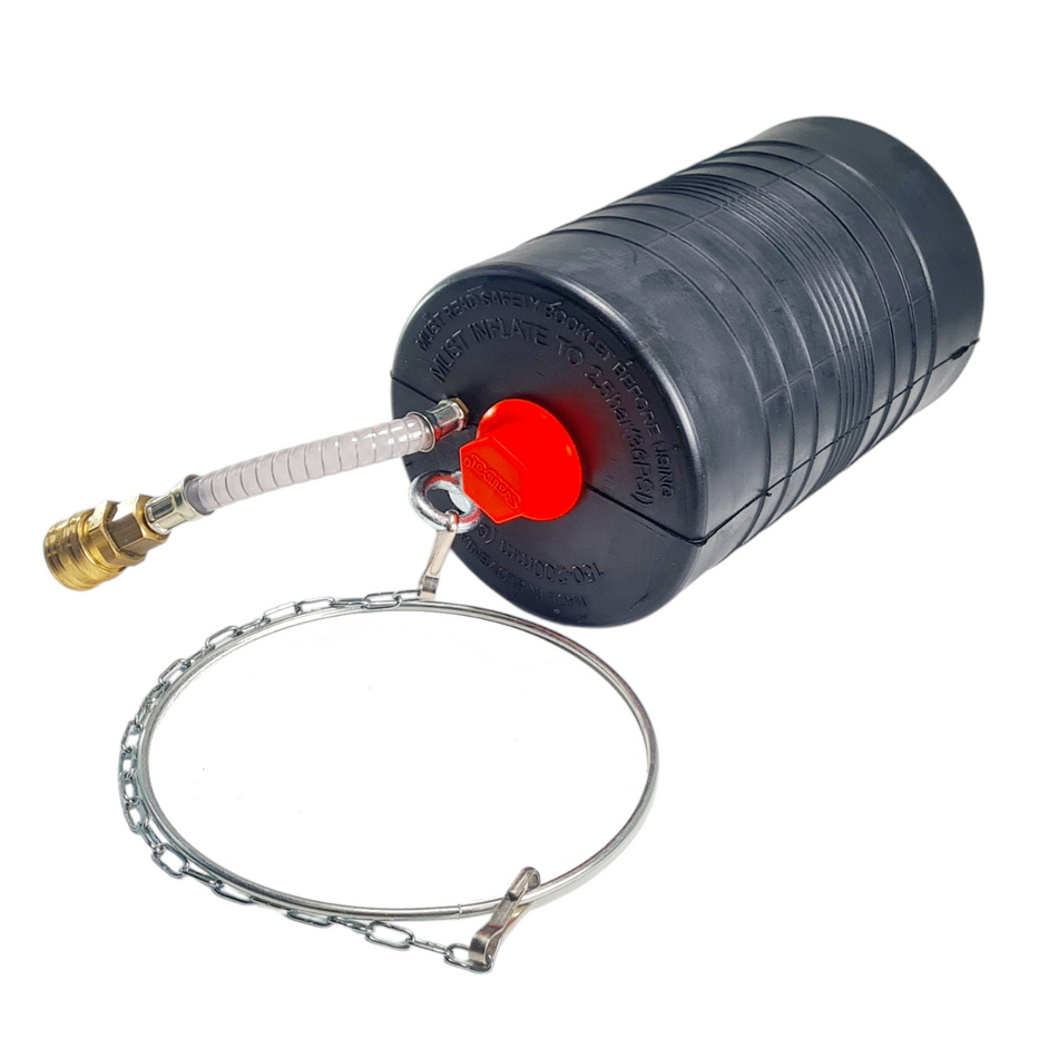 Rohr-Prüfblase Plugsy S6-8 Ø 150-200 mm, mit Schlauchstück und Druckluftkupplung