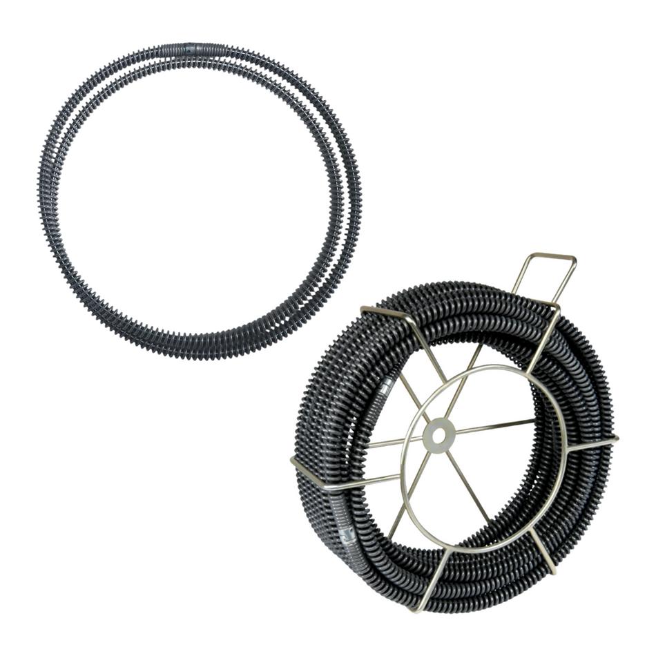 Spirale de nettoyage de canalisations 22 mm x 4,5 m de long, souple avec noyau