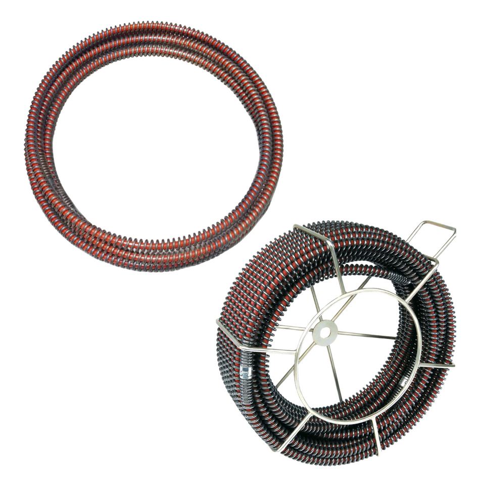 Spirale de nettoyage de canalisations 16 mm x 2 m de long, dure avec noyau