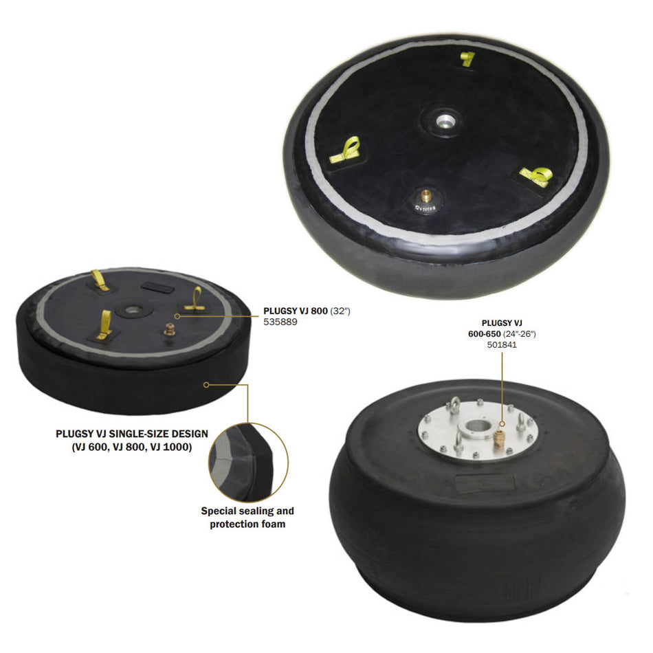 Schachtblase Plugsy VJ 600-650 mm, 1,5 bar - Syskan - Online Shop: Abwassertechnik