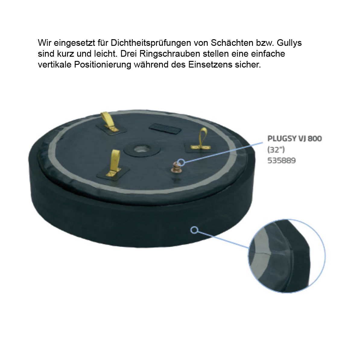 Schachtblase Plugsy VJ 600-650 mm, 1,5 bar - Syskan - Online Shop: Abwassertechnik