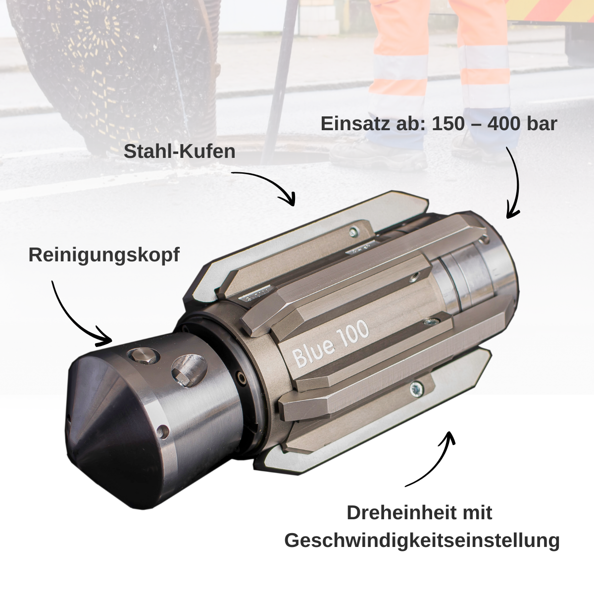 Blue 100 Schachtreinigungdüse 3/4", Rotierdüse