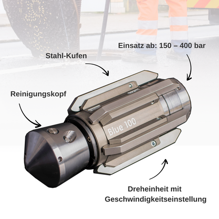Blue 100 Schachtreinigungdüse 3/4", Rotierdüse