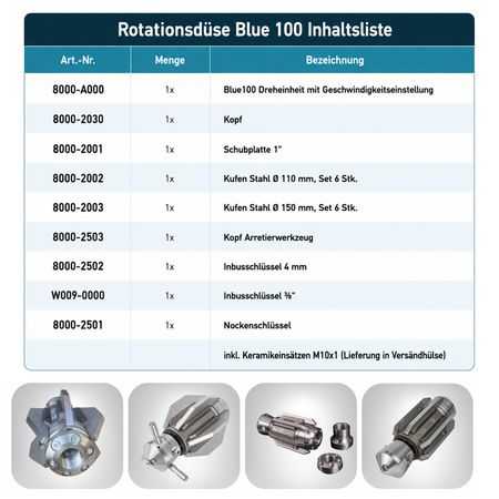Blue 100 Schachtreinigungdüse 1" Rotierdüse