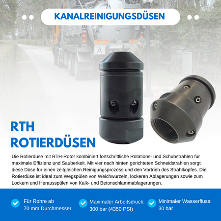 RTH rotary nozzle 60 mm, 1", rotary nozzle with backjet