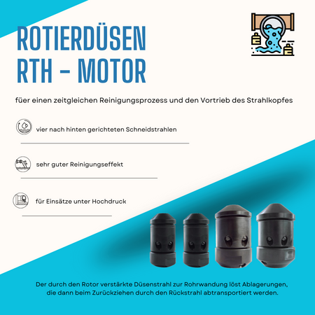 RTH rotary nozzle 40 mm, 1/2", rotary nozzle with rear jet