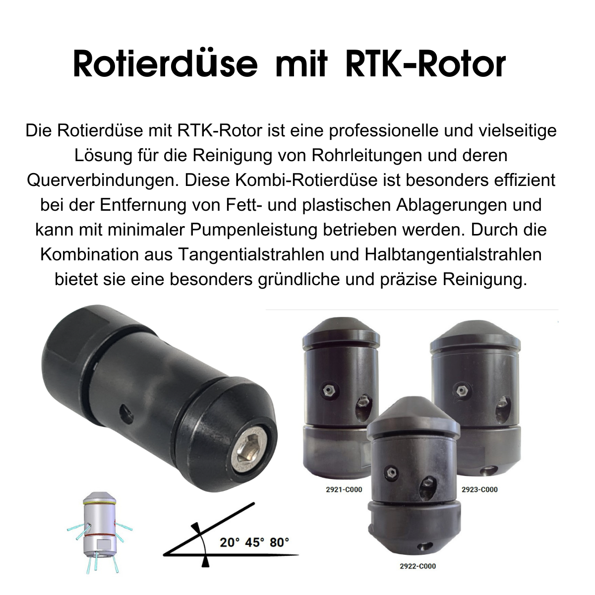RTK-Rotierdüse 60 mm, 1" - Syskan - Online Shop: Abwassertechnik