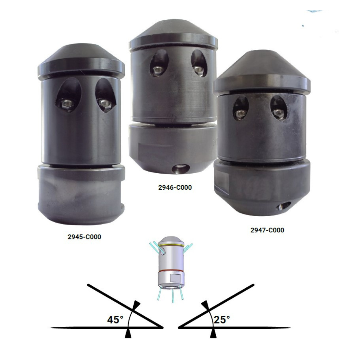 RTV-Rotierdüse 60 mm, 3/4" mit Keramikeinsätze - Syskan - Online Shop: Abwassertechnik