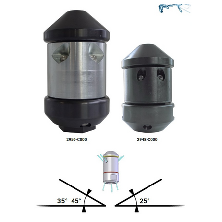 RTV-Rotierdüse 60 mm, 1" mit Keramikeinsätze - Syskan - Online Shop: Abwassertechnik