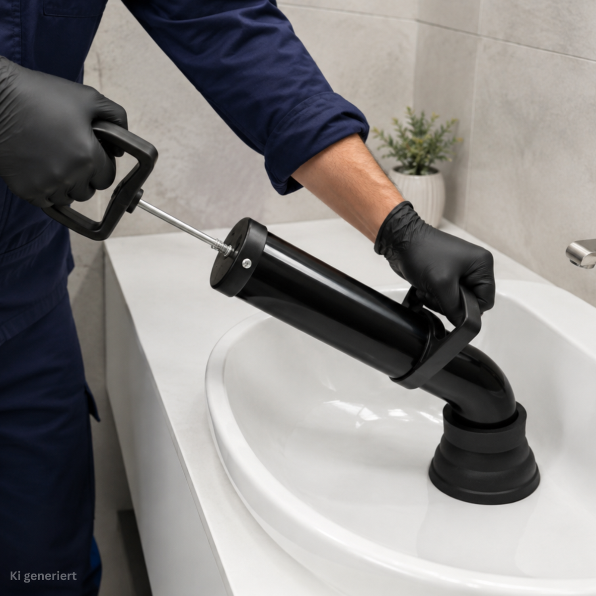 Suction-pressure drain cleaner with three adapters