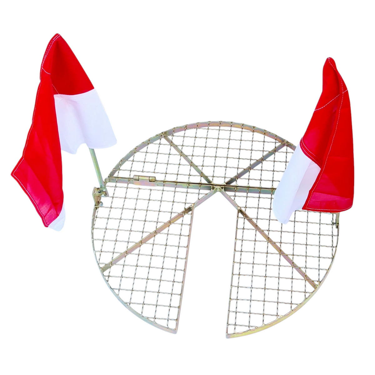 SG040 foldable work grille Ø 670 mm manhole cover with opening (with flags)