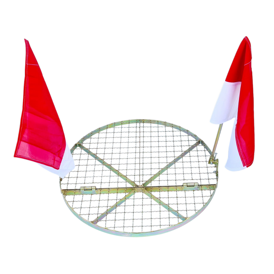 Schachtabdeckung klappbar - Ø 670 mm, geschlossen, 2 Fahnen