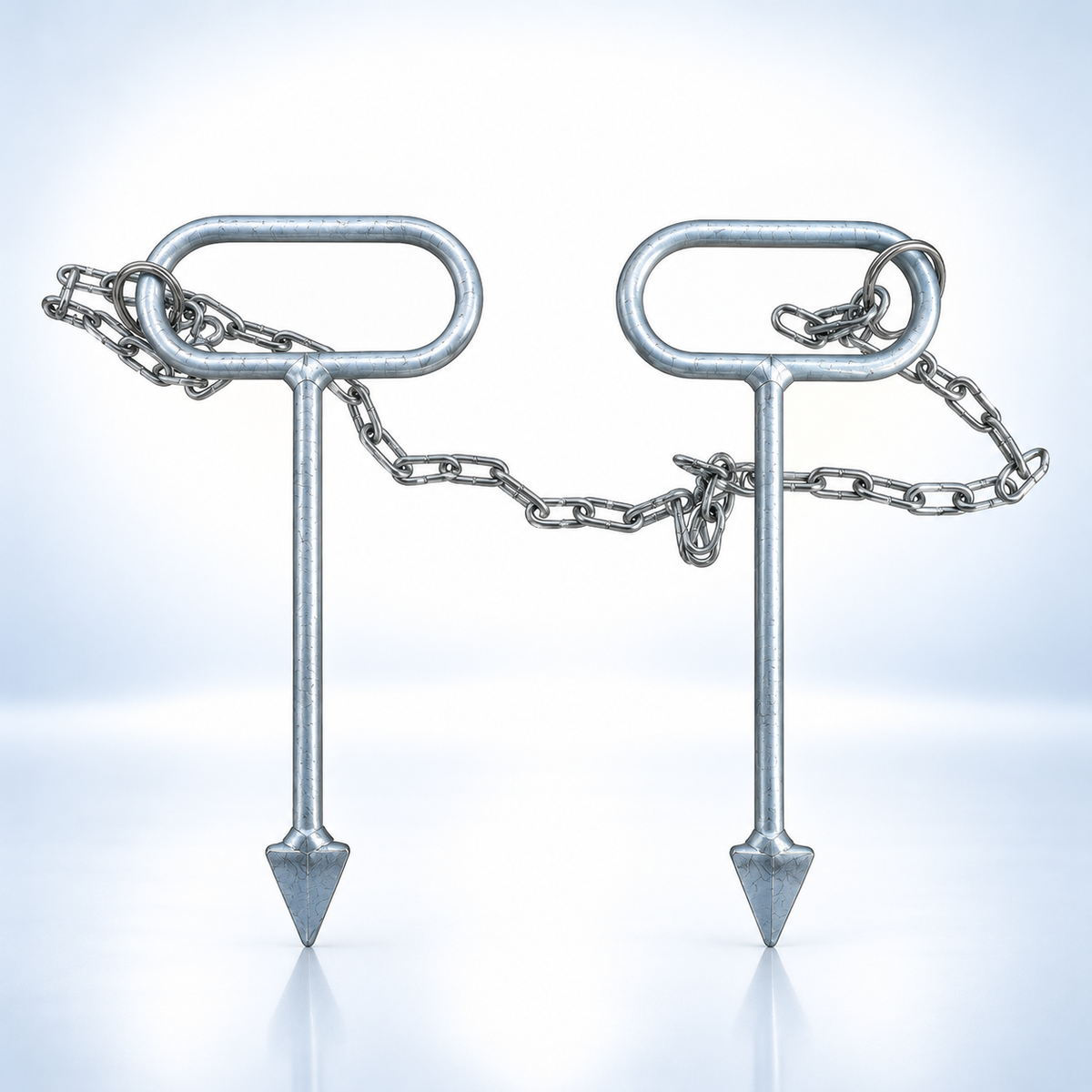 Schachthaken aus Edelstahl mit Kette (1 Paar)