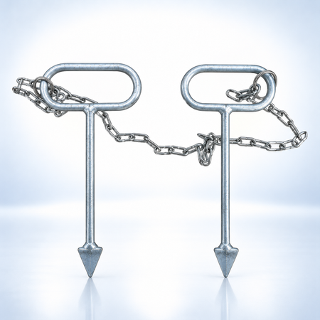 Schachthaken aus Edelstahl mit Kette (1 Paar)