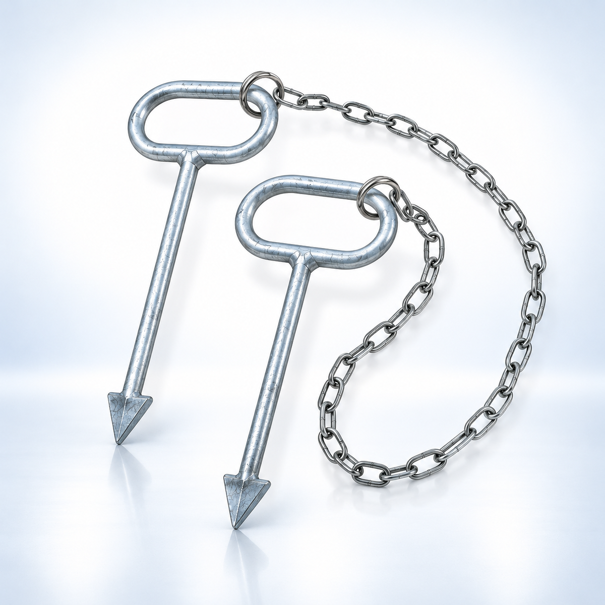 Schachthaken aus Edelstahl mit Kette (1 Paar)
