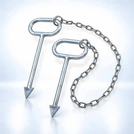 Schachthaken aus Edelstahl mit Kette (1 Paar)