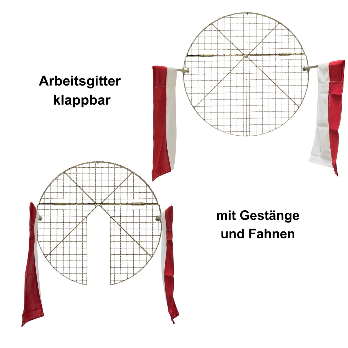 SG040 foldable work grille Ø 670 mm manhole cover with opening (with flags)