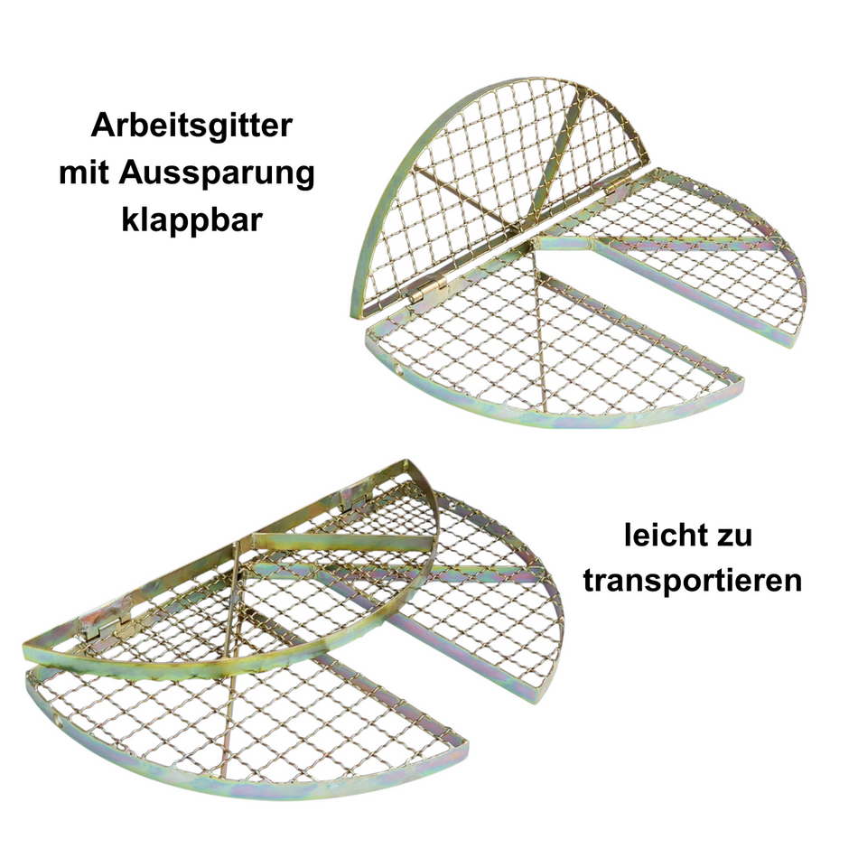 Schacht Abdeckgitter klappbar - Ø 670 mm, mit Aussparung (ohne Fahnen)