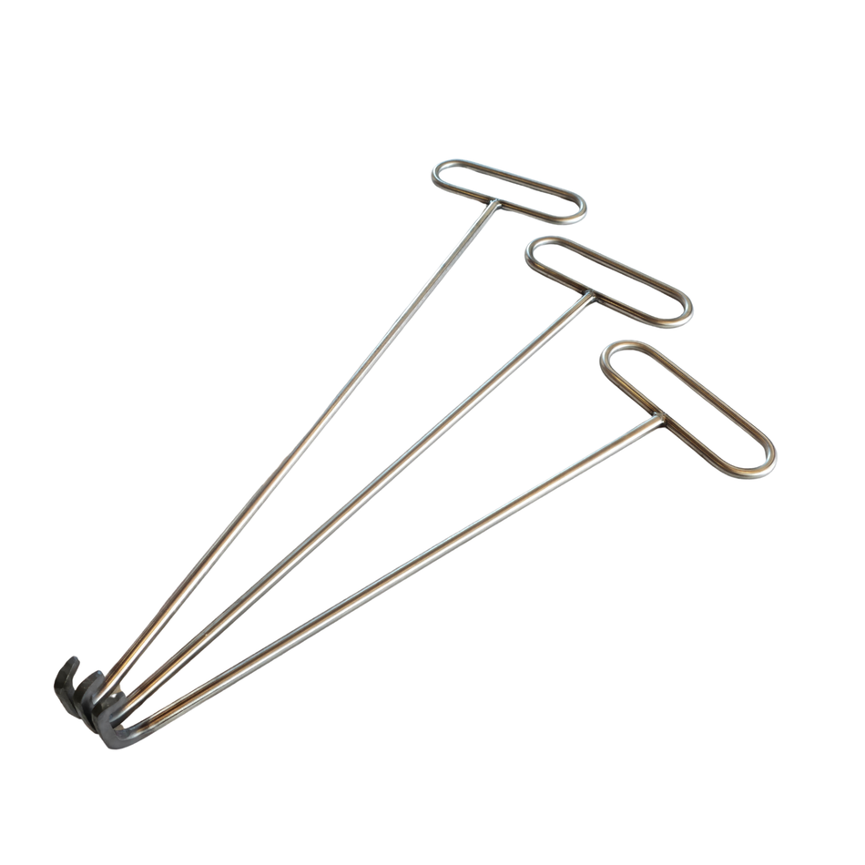 Schachtdeckelhaken Edelstahl 70 cm, Kanaldeckelheber 22 cm Griff