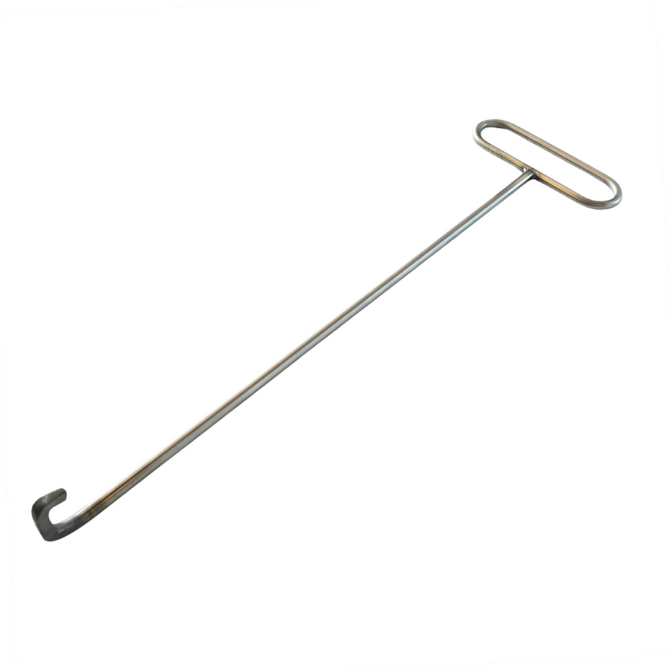 Schachtdeckelhaken Edelstahl 80 cm, Kanaldeckelheber 22 cm Griff
