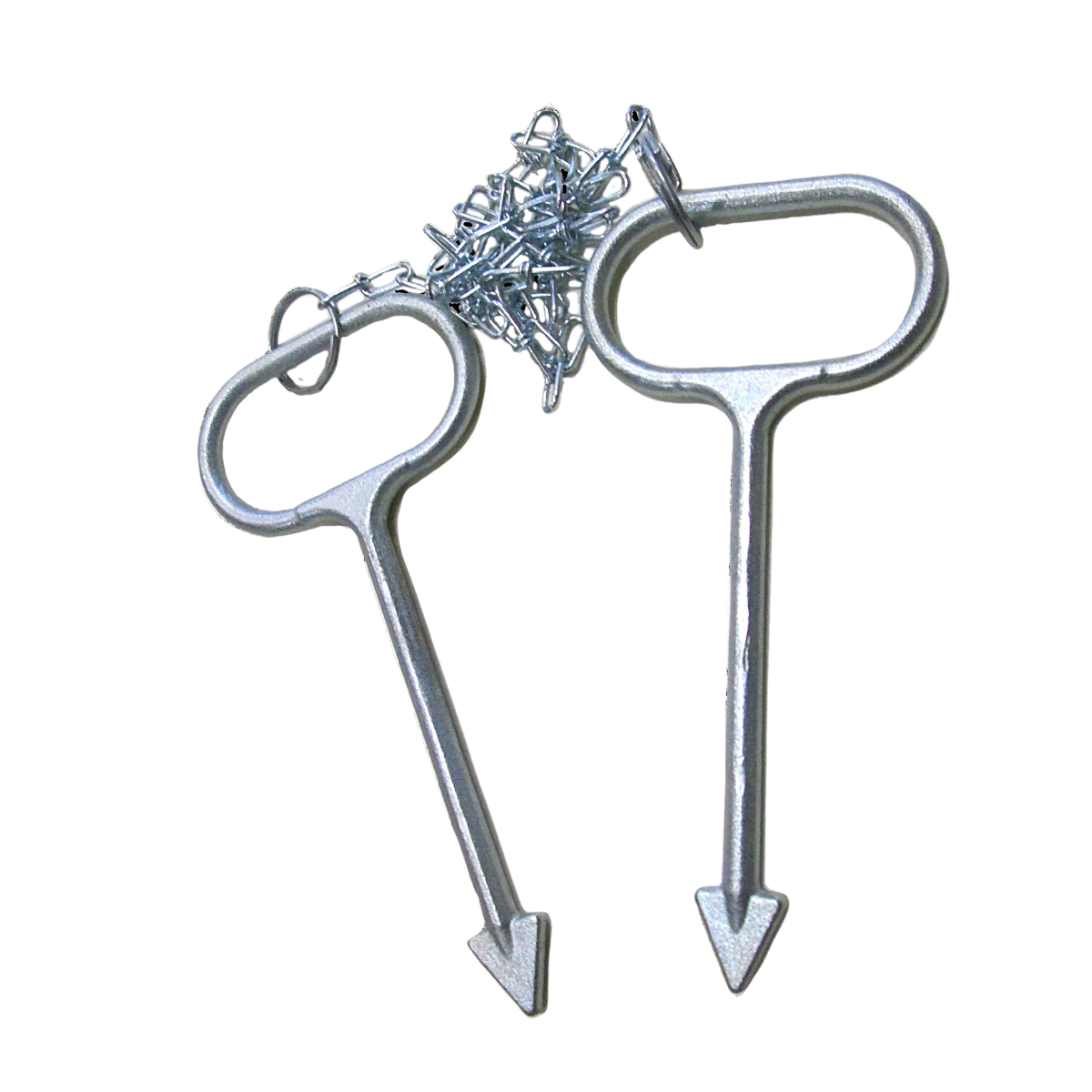 Schachthaken aus Edelstahl mit Kette (1 Paar)