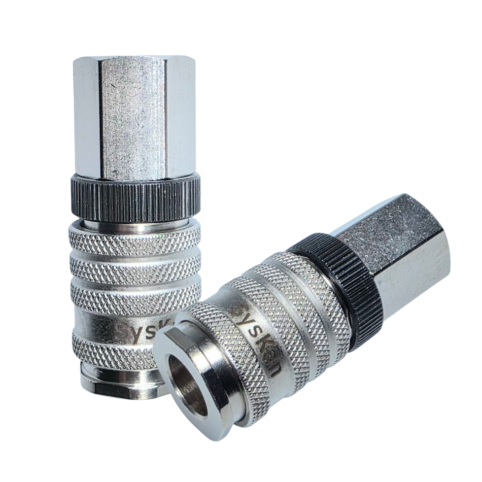 Druckluft-Kupplung NW 7,8 mm, 1/4" IG mit Sicherungsring, Syskan-Gravur