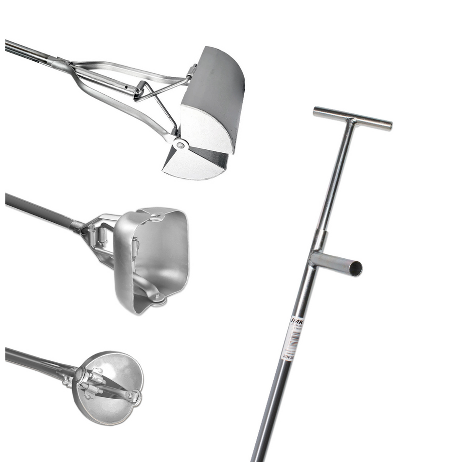 Sielreiniger, rund 1,5 m lang, 13 cm Ø, Handbagger verlängerbar