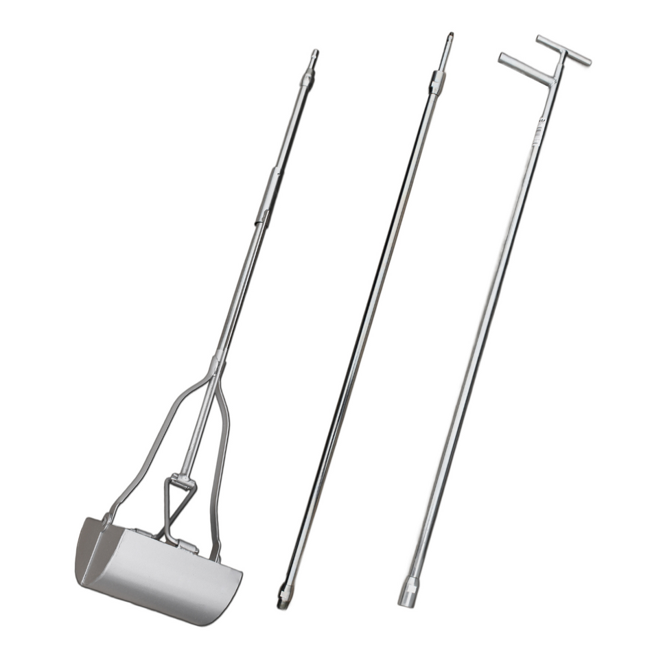 Sielreiniger, rechteckig 1,5 m lang, 20x20 cm, Handbagger verlängerbar