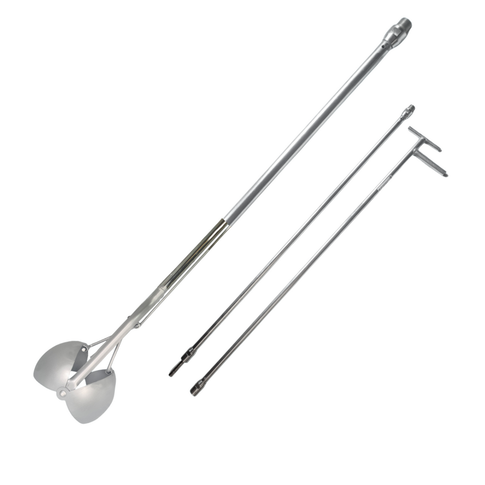 Sielreiniger, rund 1,5 m lang, 20 cm Ø, Handbagger verlängerbar