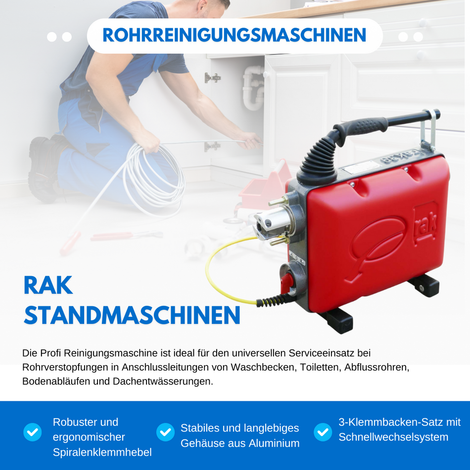 RAK-41 Rohrreinigungsmaschine für industrielle Reinigungsarbeiten - Syskan - Online Shop: Abwassertechnik