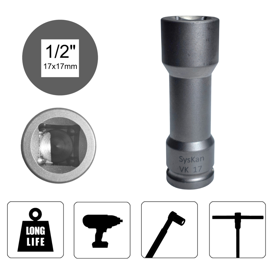 Stecknuss SW 17 mm, 1/2" Innenvierkant Steckschlüssel