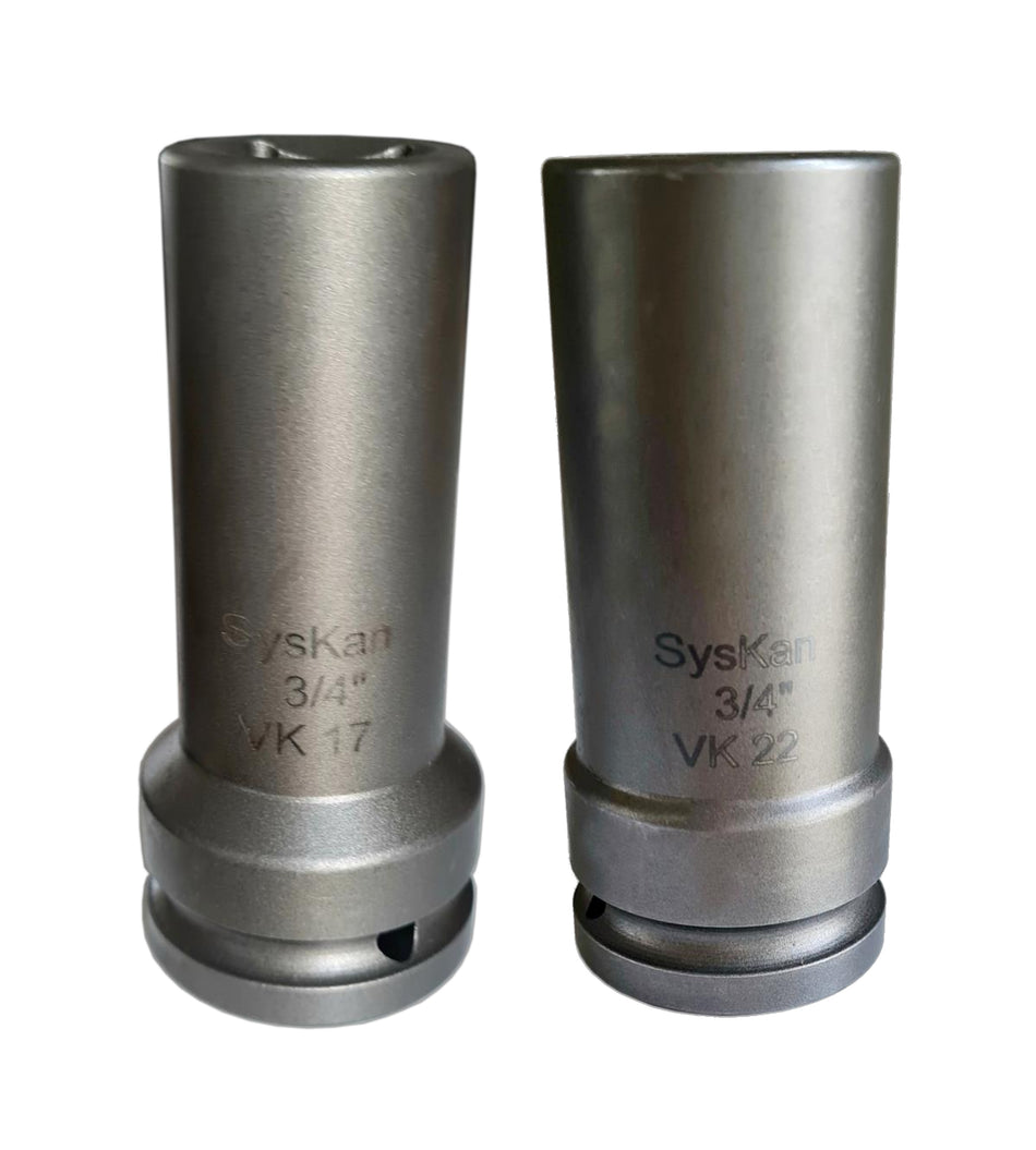 Stecknuss Set 17 und 22 mm Innenvierkant 3/4"