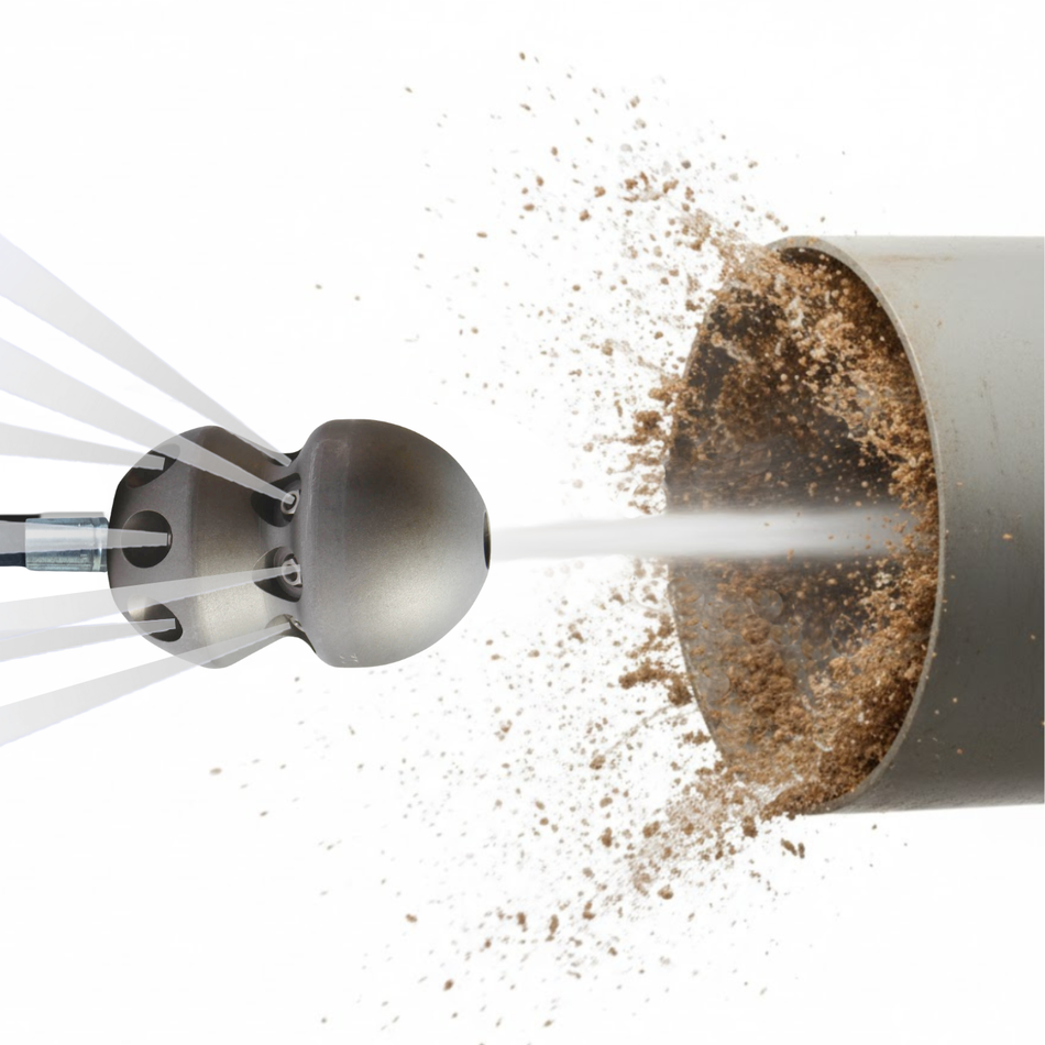 Turbobombe TB50 1/2", pipe cleaning nozzle with pre-jet